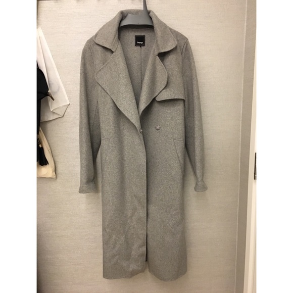 French brand Sinequanone Gray Trench Coat Sz S - Picture 7 of 8